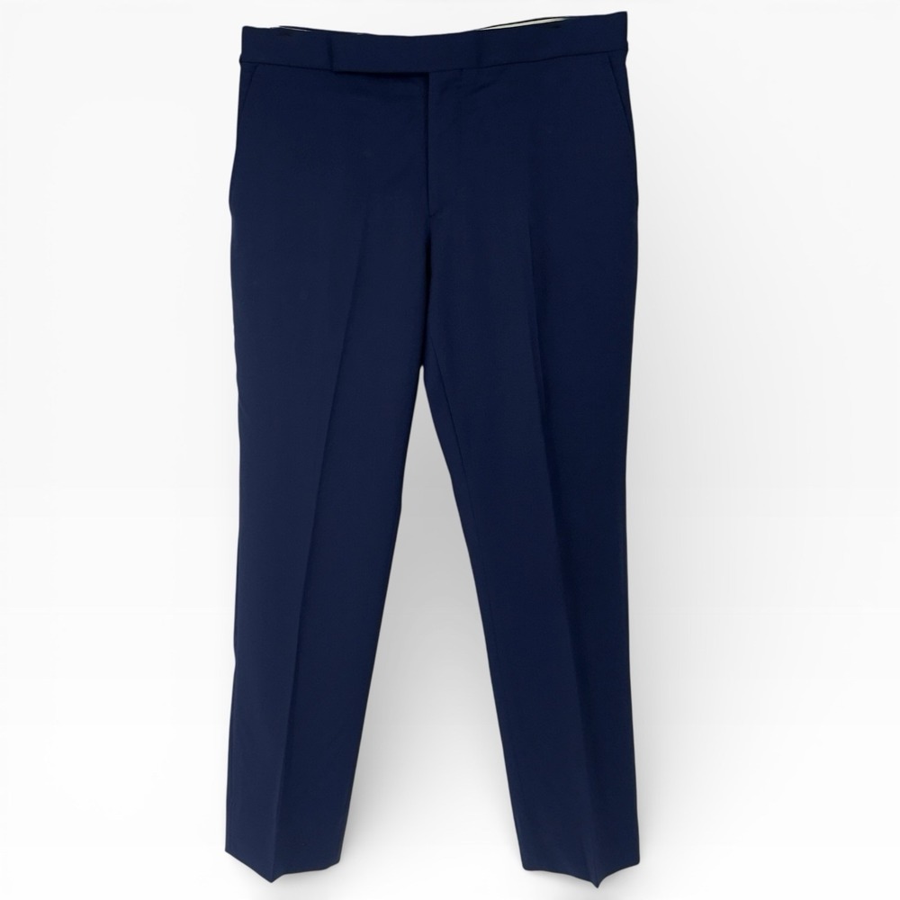 Ralph Lauren Purple Label Navy Blue Dress Pants Trousers Side Adjusters 32x28.5